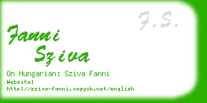 fanni sziva business card